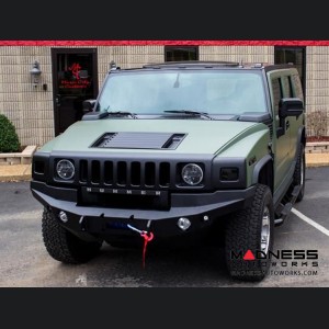 Hummer H2 Dakar Front Winch Bumper - Texture Black WARN M8000, 9.5xp